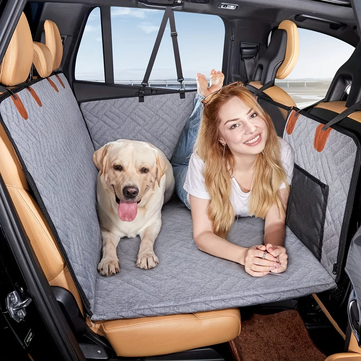 Dog Car Seat Extender – Solid Hard-Bottom Backseat Bridge